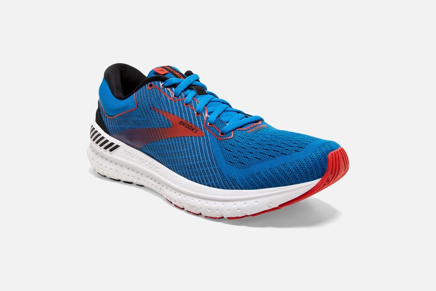 Brooks Israel Transcend 7 Road Running Shoes Mens - Blue/Red - RPV-054786